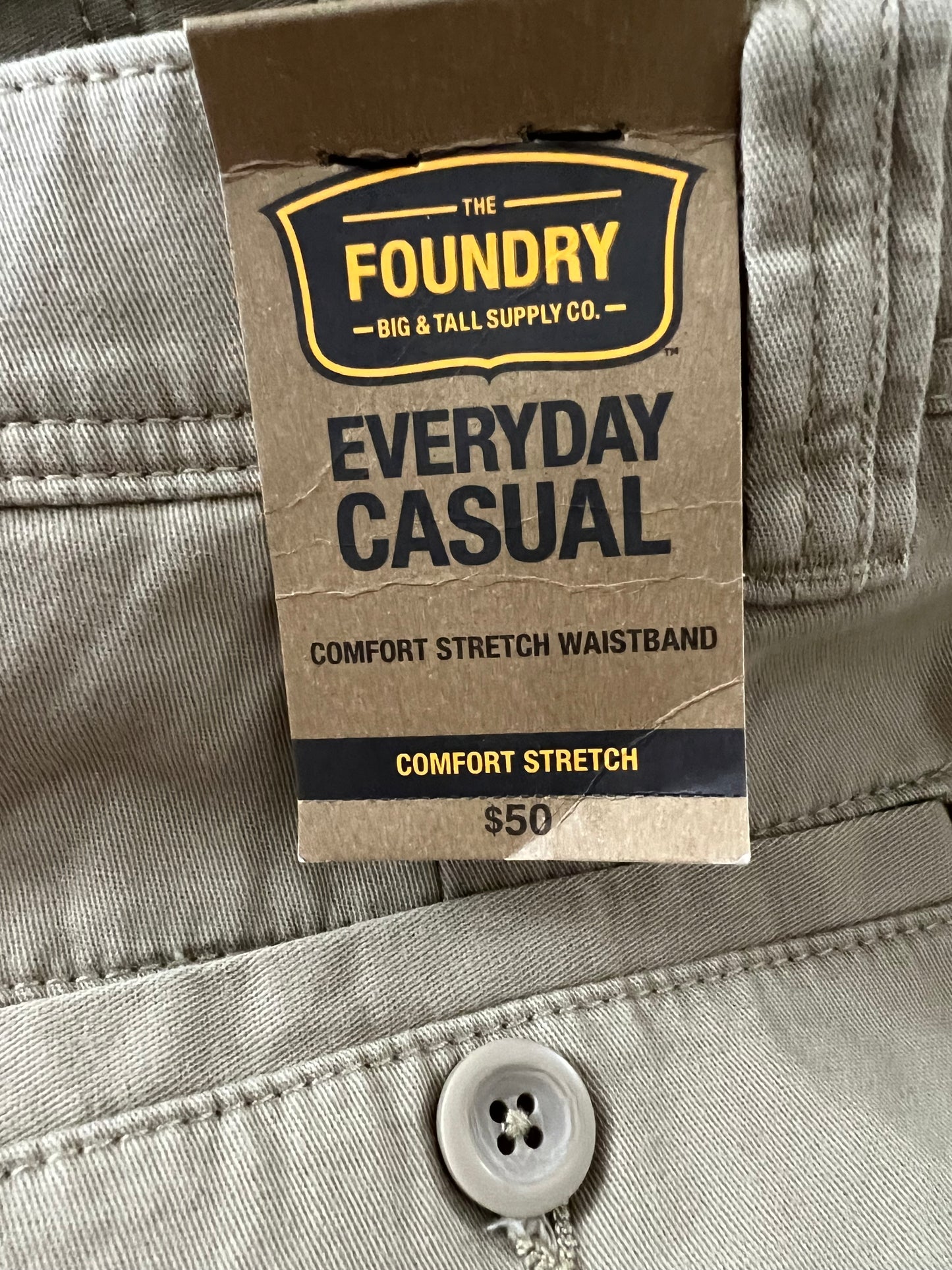The Foundry Big and Tall - Men’s Khaki Cargo Shorts