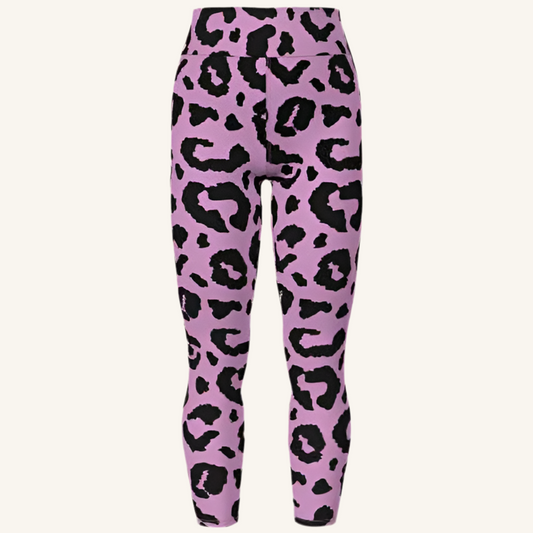 Leggings - Pink Black Cheetah Print