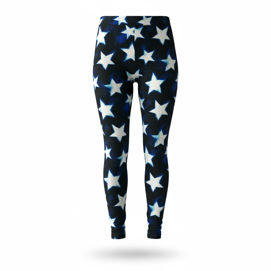 Leggings - Black Blue White Stars