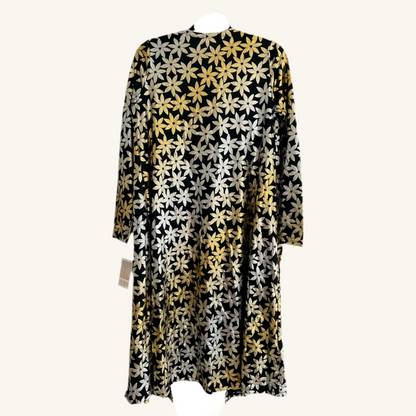 Elegant - Sarah - Black Silver Gold Flower