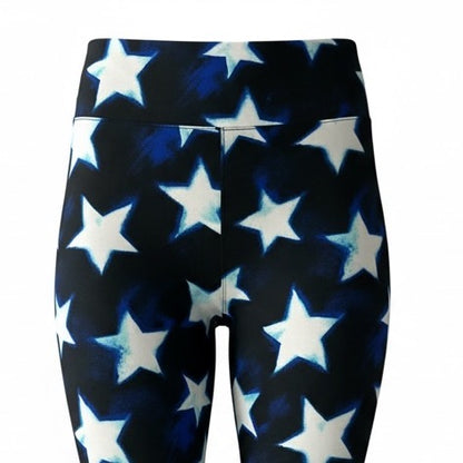 Leggings - Black Blue White Stars