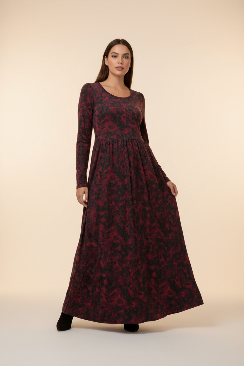 Ryane - Black Burgundy Floral