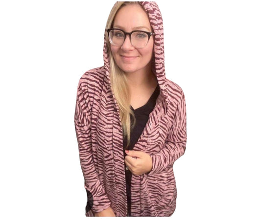 Cozy Mackenzie - Cream Mauve Zebra Print