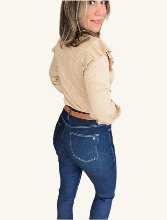 Seamed Denim - Capri Wash Denim