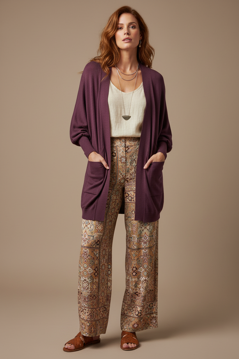 Kennedy Cardigan - Solid Grape Wine