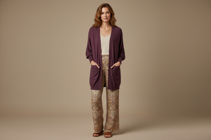 Kennedy Cardigan - Solid Grape Wine
