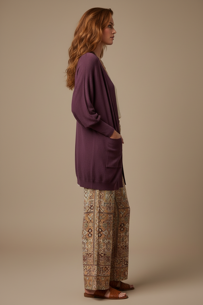 Kennedy Cardigan - Solid Grape Wine