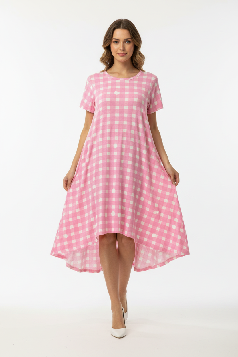 LuLaRoe Carly - Pink Checkerboard