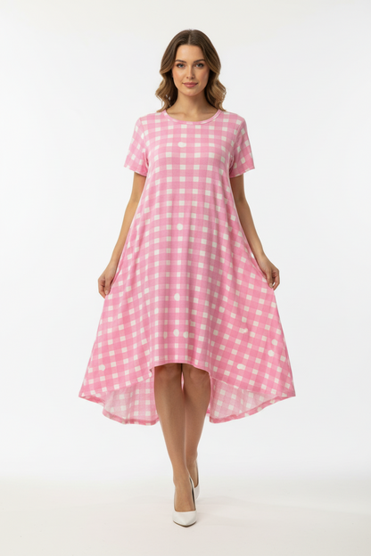 LuLaRoe Carly - Pink Checkerboard