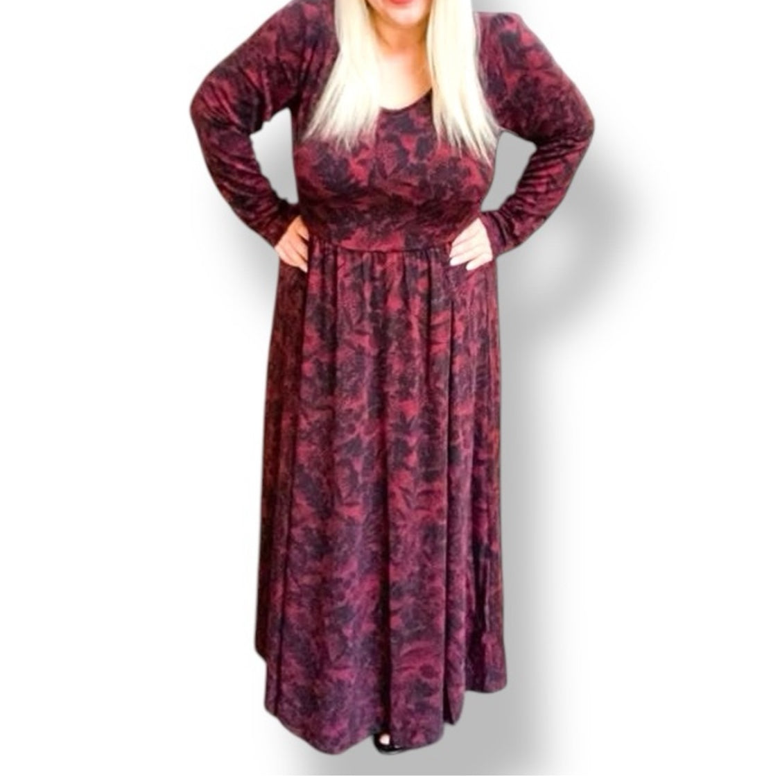 Ryane - Black Burgundy Floral