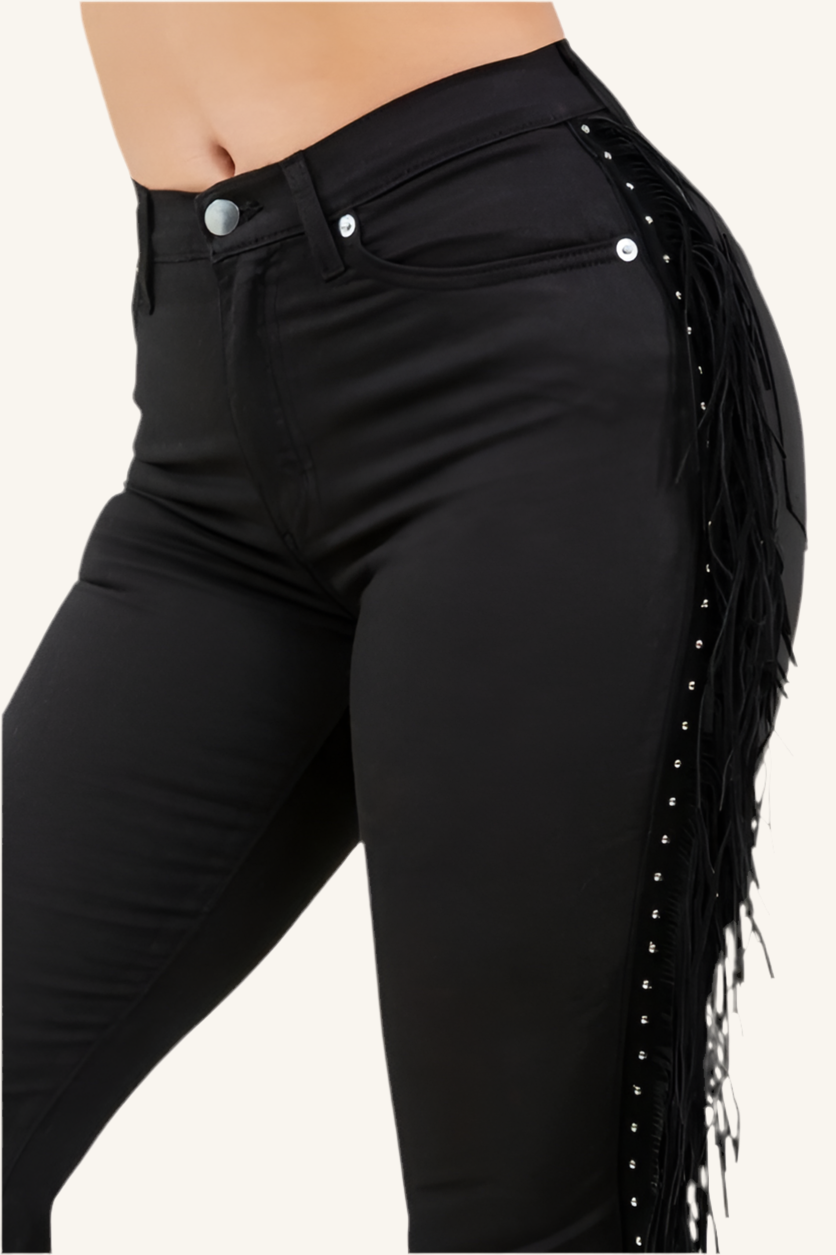 Texas Sun Bell Bottom jean in Black Denim