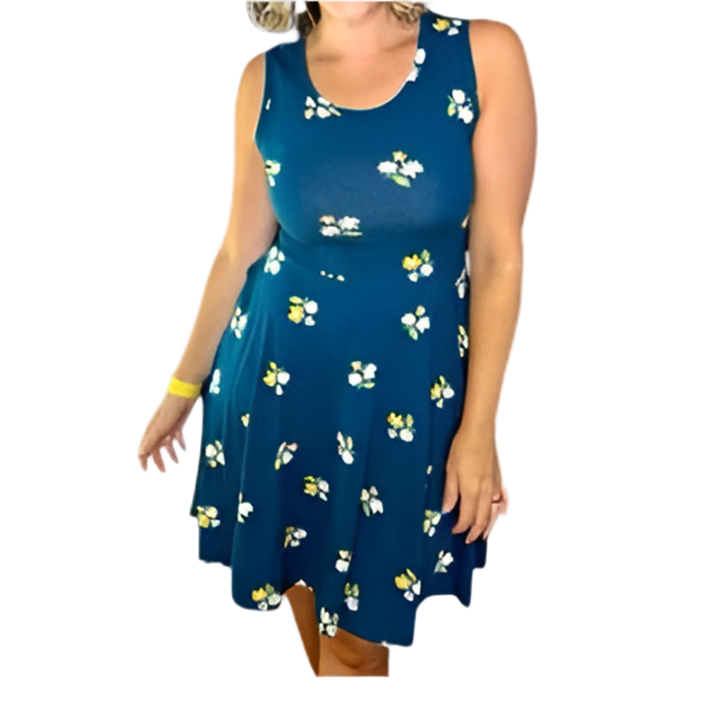 LuLaRoe teal floral Nicki dress