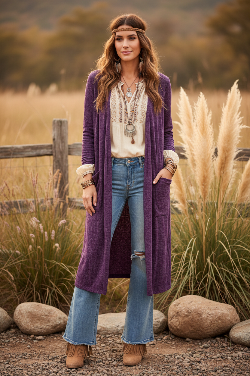 Vintage LuLaRoe - Sarah Cardigan - Solid Purple