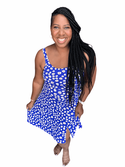 Navy - Blue White Small Daisies