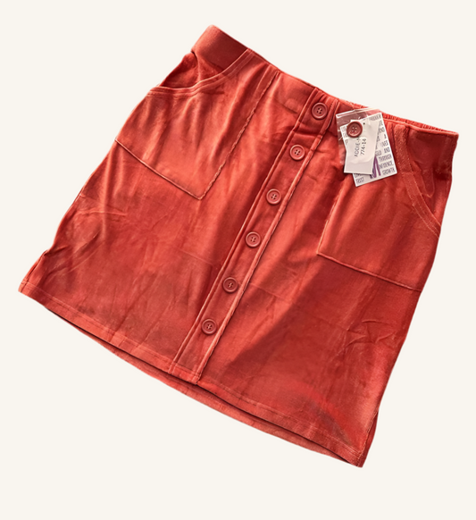 Addie Corduroy Skirt - Solid Mineral Red