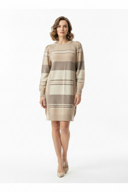 Lauren - Tan Cream Variegated Stripe