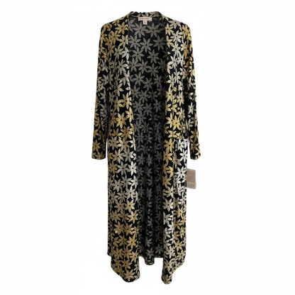 Elegant - LuLaRoe Sarah - Black Silver Gold Flower