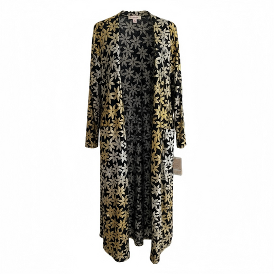 Elegant - LuLaRoe Sarah - Black Silver Gold Flower