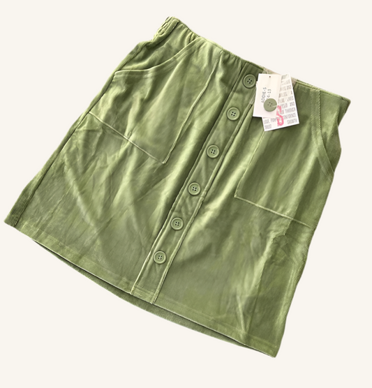 Addie Corduroy Skirt - Solid Frost Green