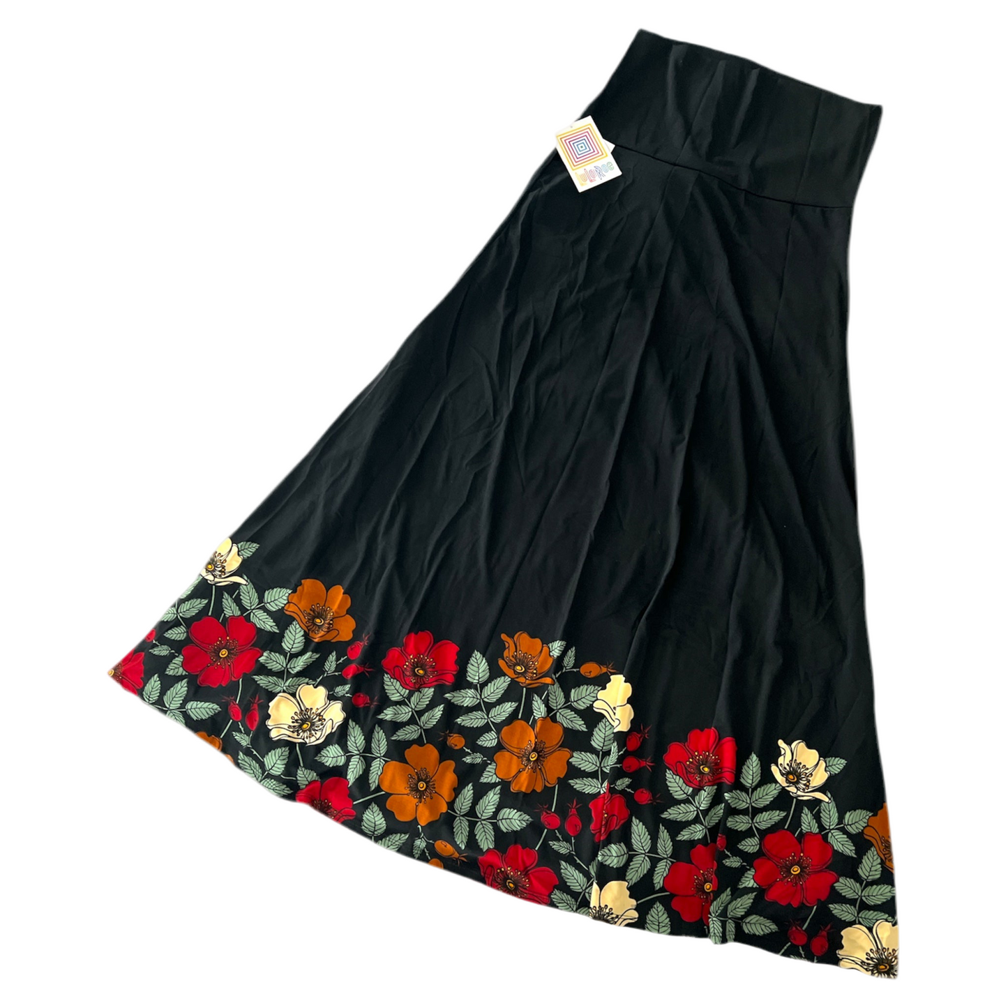 LuLaRoe Maxi Skirt - Black and Red Floral