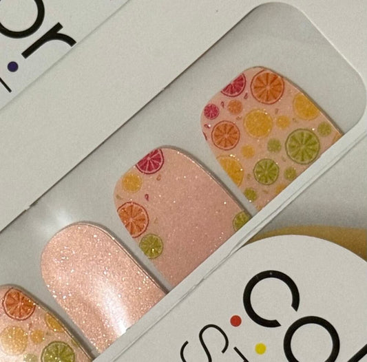 Shimmery fruit slice nail strips. Color street 