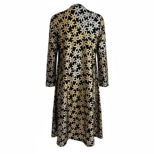 Elegant - LuLaRoe Sarah - Black Silver Gold Flower