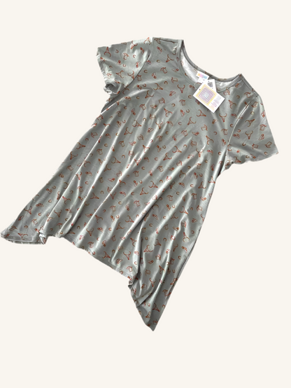 Melissa - Green Brown Western Print