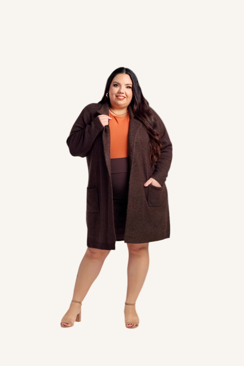 Laura - Solid Java Brown Sweater Knit