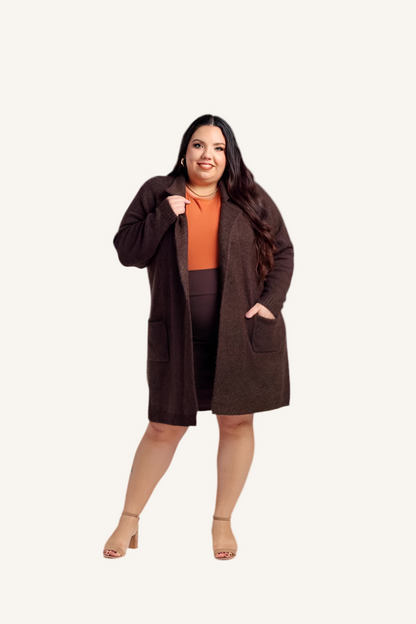 Laura - Solid Java Brown Sweater Knit