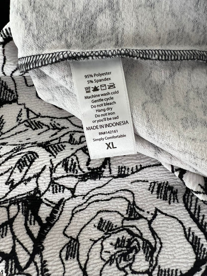 The LuLaRoe Debbie Dress - Black and White Roses