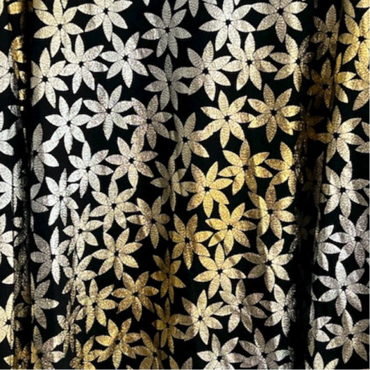Elegant - Sarah - Black Silver Gold Flower