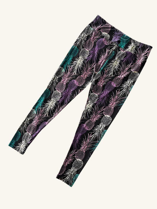 Leggings - Black Multi Pineapples