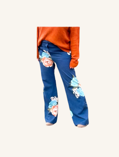 Emery - Blue Orange Large Floral