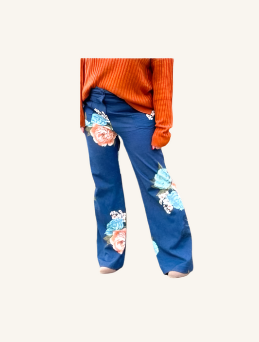 Emery - Blue Orange Large Floral
