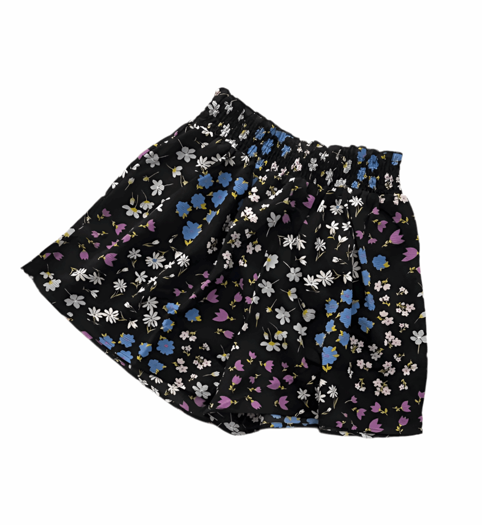 Yvett - Black Blue Purple Floral