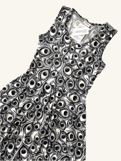 Nicki - Black White Peacock Feather