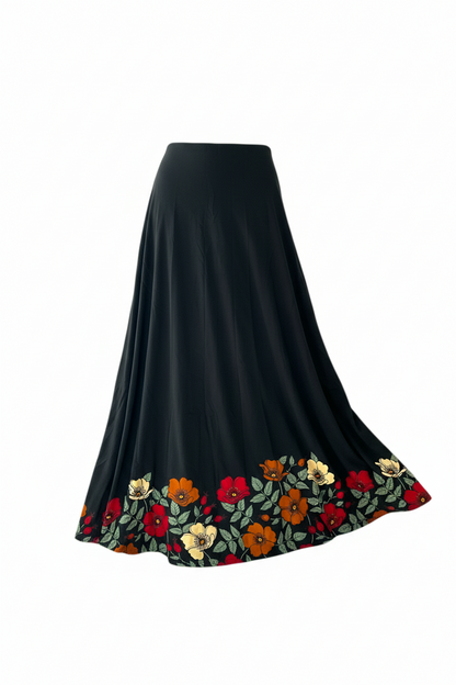 Vintage LuLaRoe Maxi Skirt - Black and Red Floral