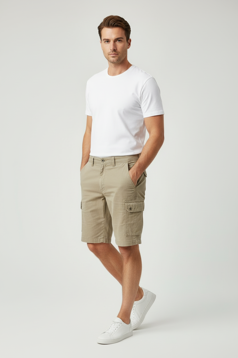 The Foundry Big and Tall - Men’s Khaki Cargo Shorts