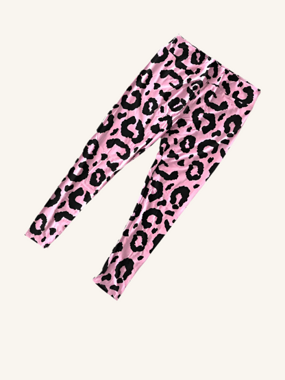 Leggings - Pink Black Cheetah Print
