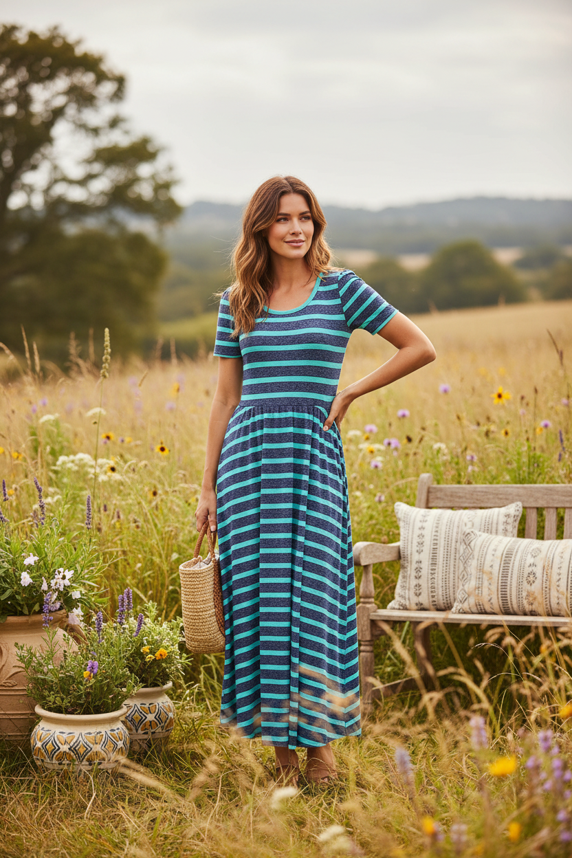 Riley - Purple Teal Stripe