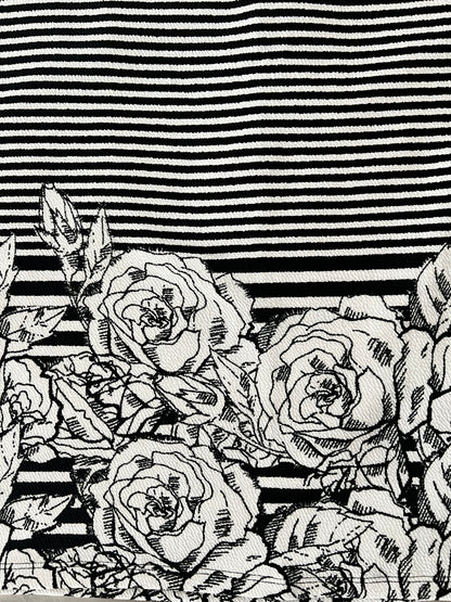 The LuLaRoe Debbie Dress - Black and White Roses