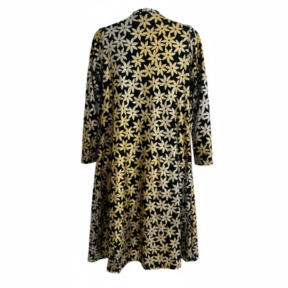 Elegant - LuLaRoe Sarah - Black Silver Gold Flower