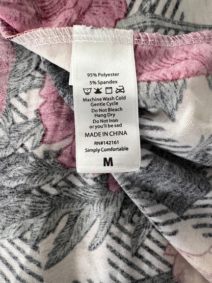 LuLaRoe Carly Dress - Black White Gingham Floral Print with Roses