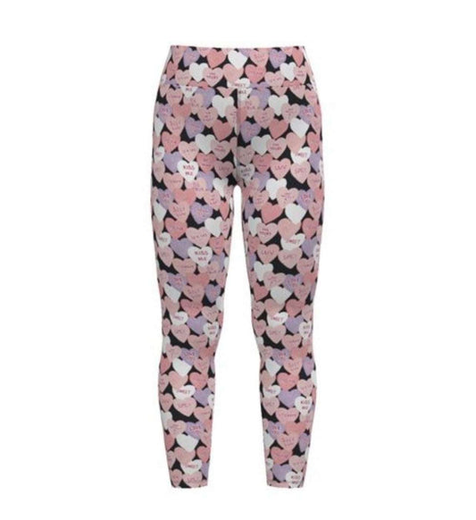 Leggings - Black Candy Hearts