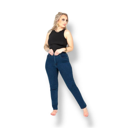High Rise Slim Straight - Retro Denim