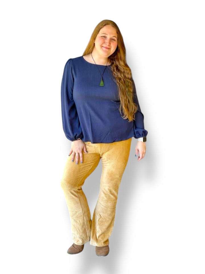 Kylie - Solid Curry Tan Stretch Cord