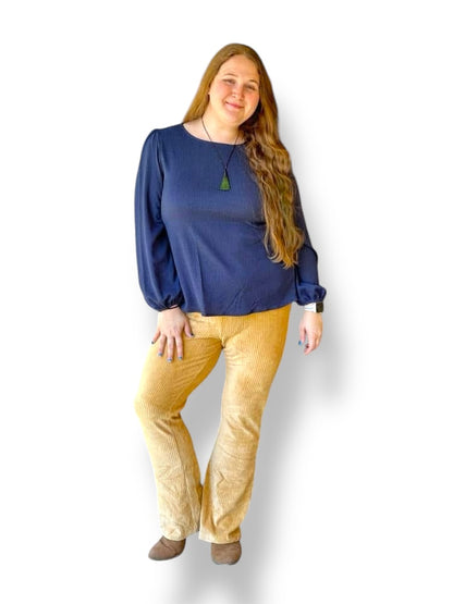 Kylie - Solid Curry Tan Stretch Cord