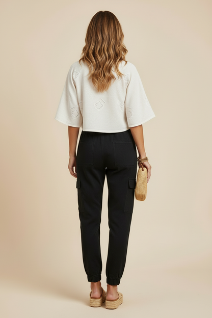 Patch Pocket Pant - Solid Black