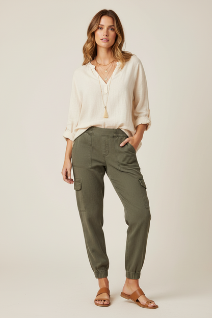 Patch Pocket Pant - Solid Olive