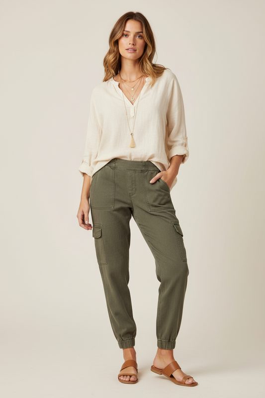 Patch Pocket Pant - Solid Olive